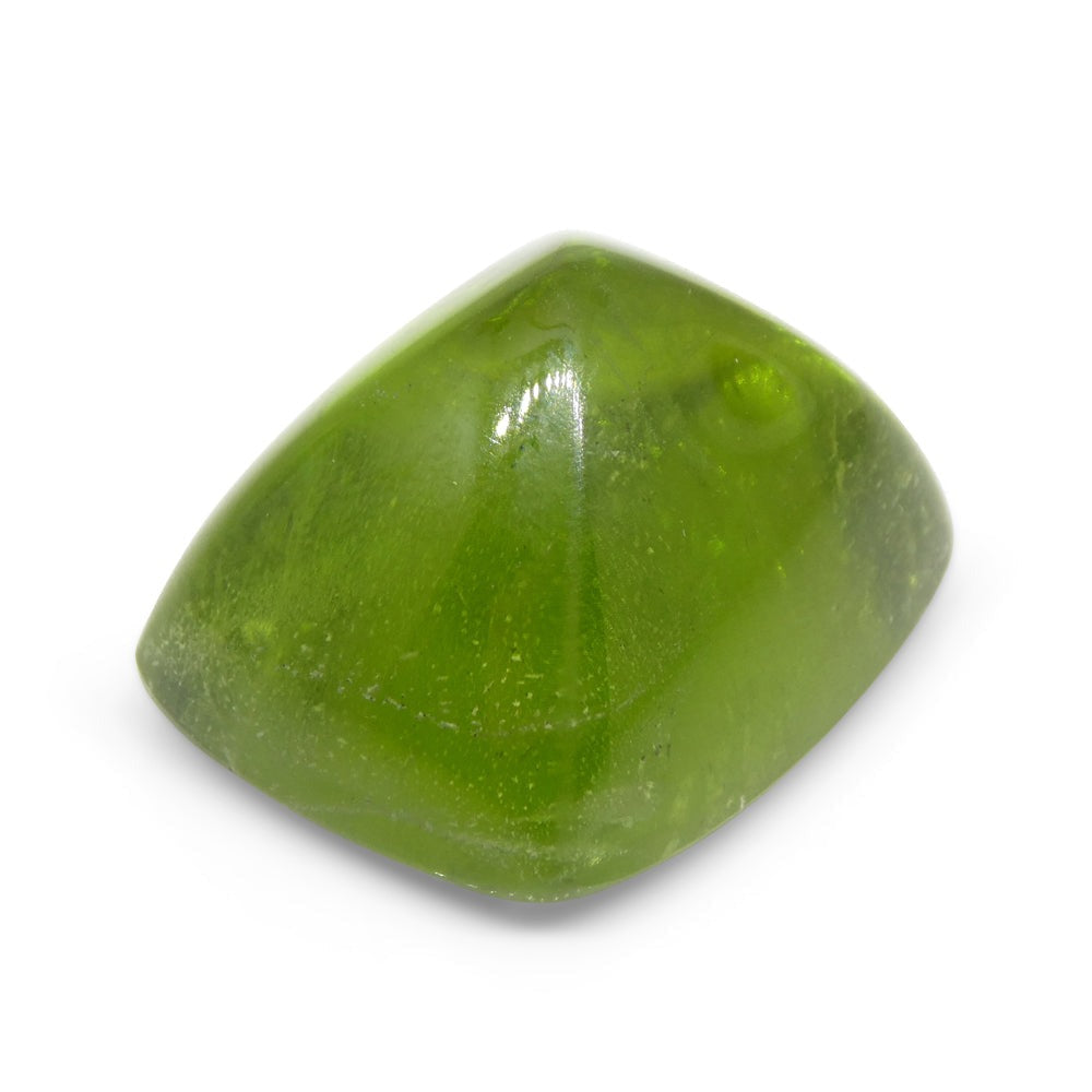 47.7ct Cushion Sugarloaf Cabochon Yellowish Green Peridot GIA Certified - Skyjems Wholesale Gemstones