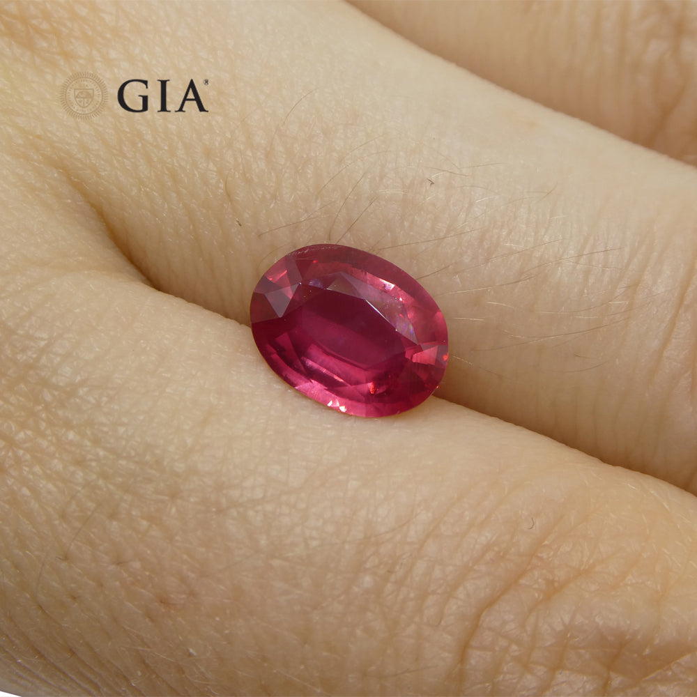 2.19ct Oval Red Ruby GIA Certified Mozambique - Skyjems Wholesale Gemstones