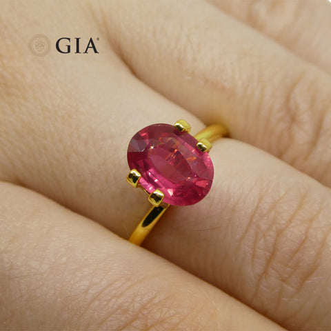 2.19ct Oval Red Ruby GIA Certified Mozambique