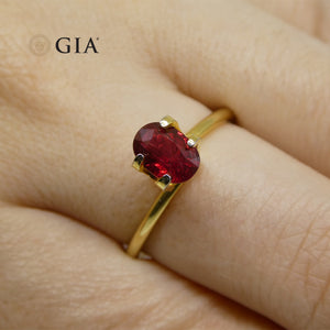 0.95ct Oval Red Ruby GIA Certified East Africa Unheated - Skyjems Wholesale Gemstones