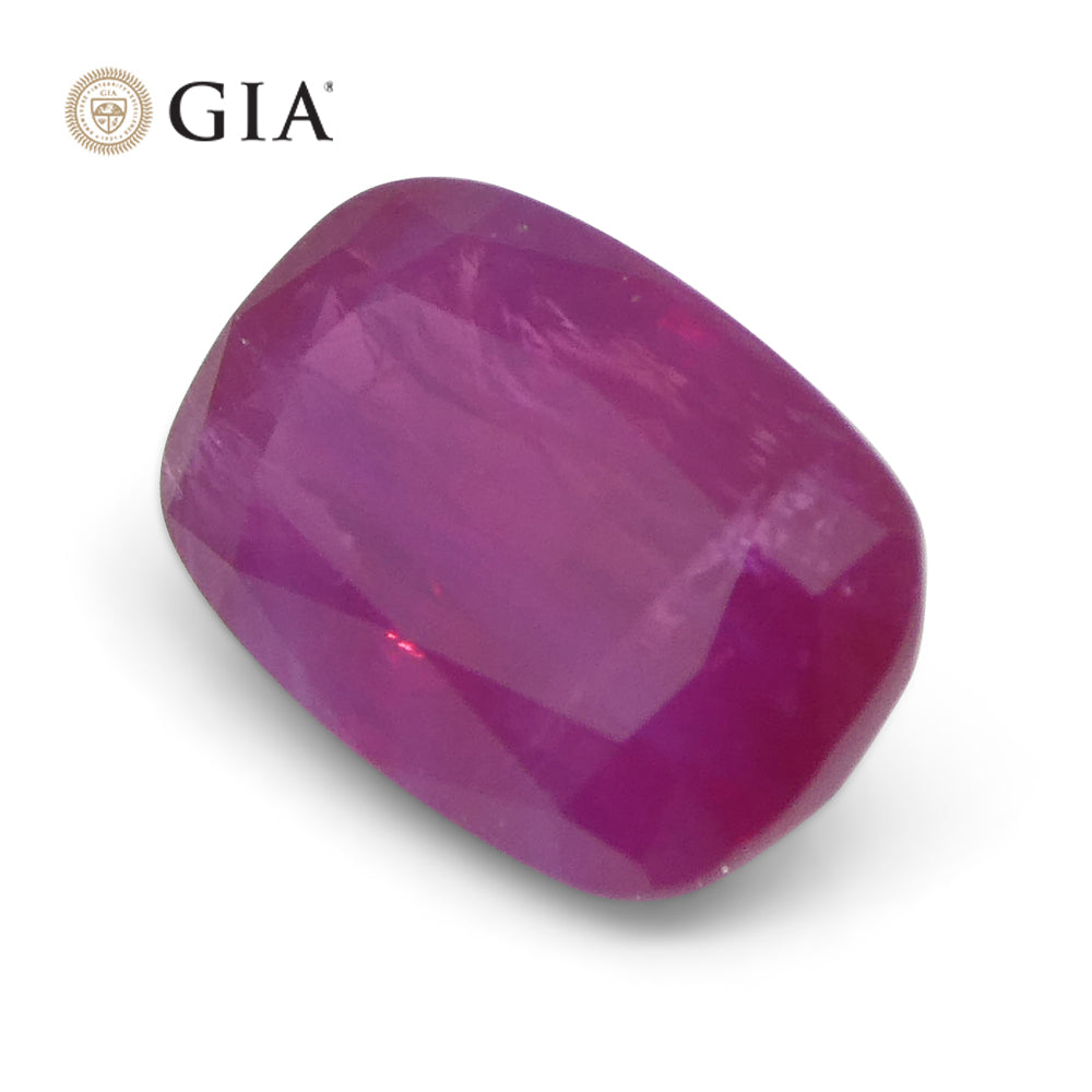 1.86ct Cushion Purplish Red Ruby GIA Certified Vietnam Unheated - Skyjems Wholesale Gemstones