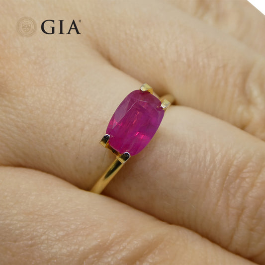 1.86ct Cushion Purplish Red Ruby GIA Certified Vietnam Unheated - Skyjems Wholesale Gemstones