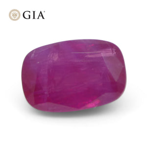 1.86ct Cushion Purplish Red Ruby GIA Certified Vietnam Unheated - Skyjems Wholesale Gemstones