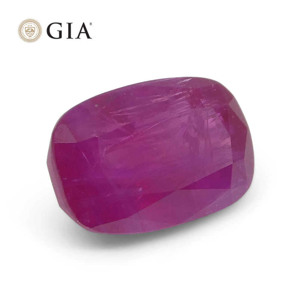 1.86ct Cushion Purplish Red Ruby GIA Certified Vietnam Unheated - Skyjems Wholesale Gemstones