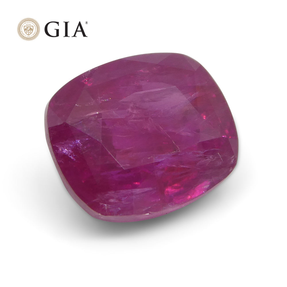 3.01ct Cushion Red Ruby GIA Certified Afghanistan Unheated - Skyjems Wholesale Gemstones