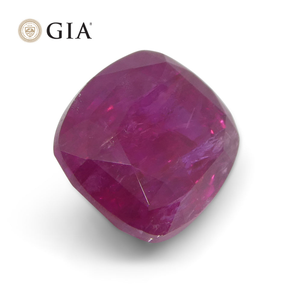 3.01ct Cushion Red Ruby GIA Certified Afghanistan Unheated - Skyjems Wholesale Gemstones