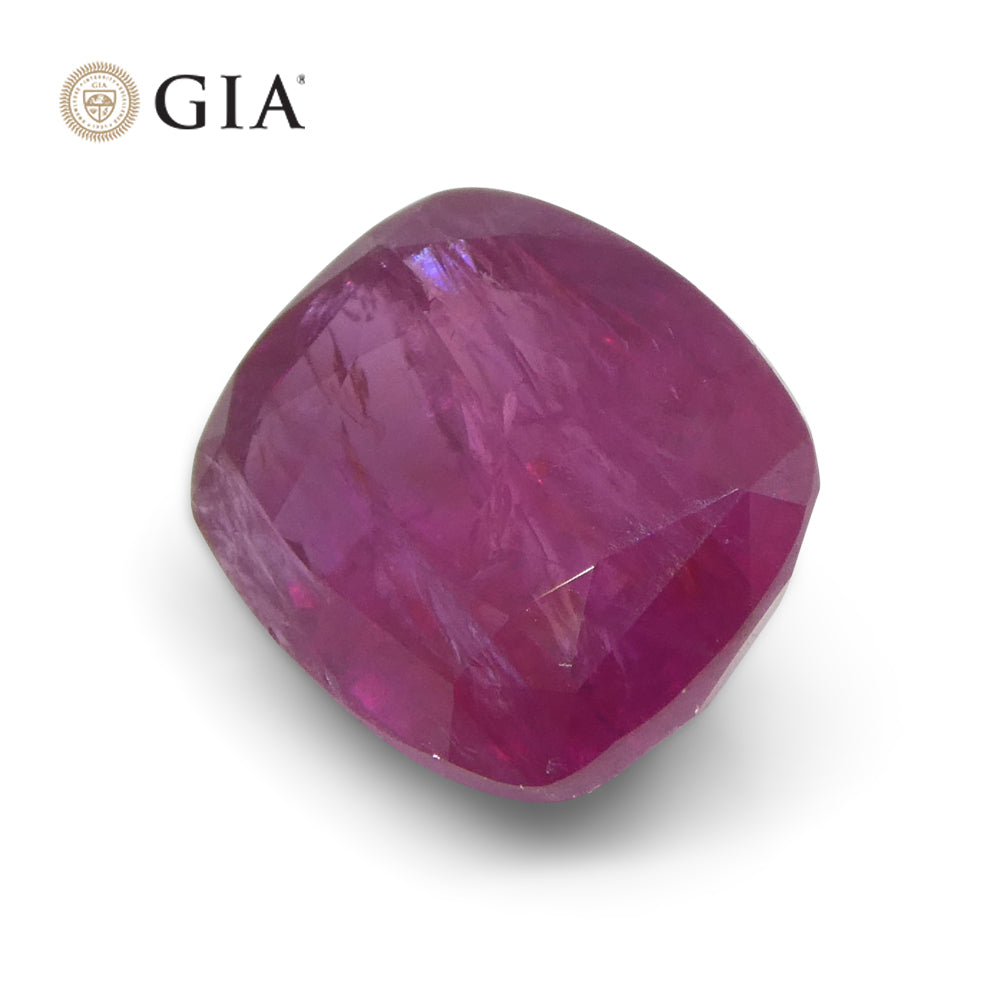 3.01ct Cushion Red Ruby GIA Certified Afghanistan Unheated - Skyjems Wholesale Gemstones