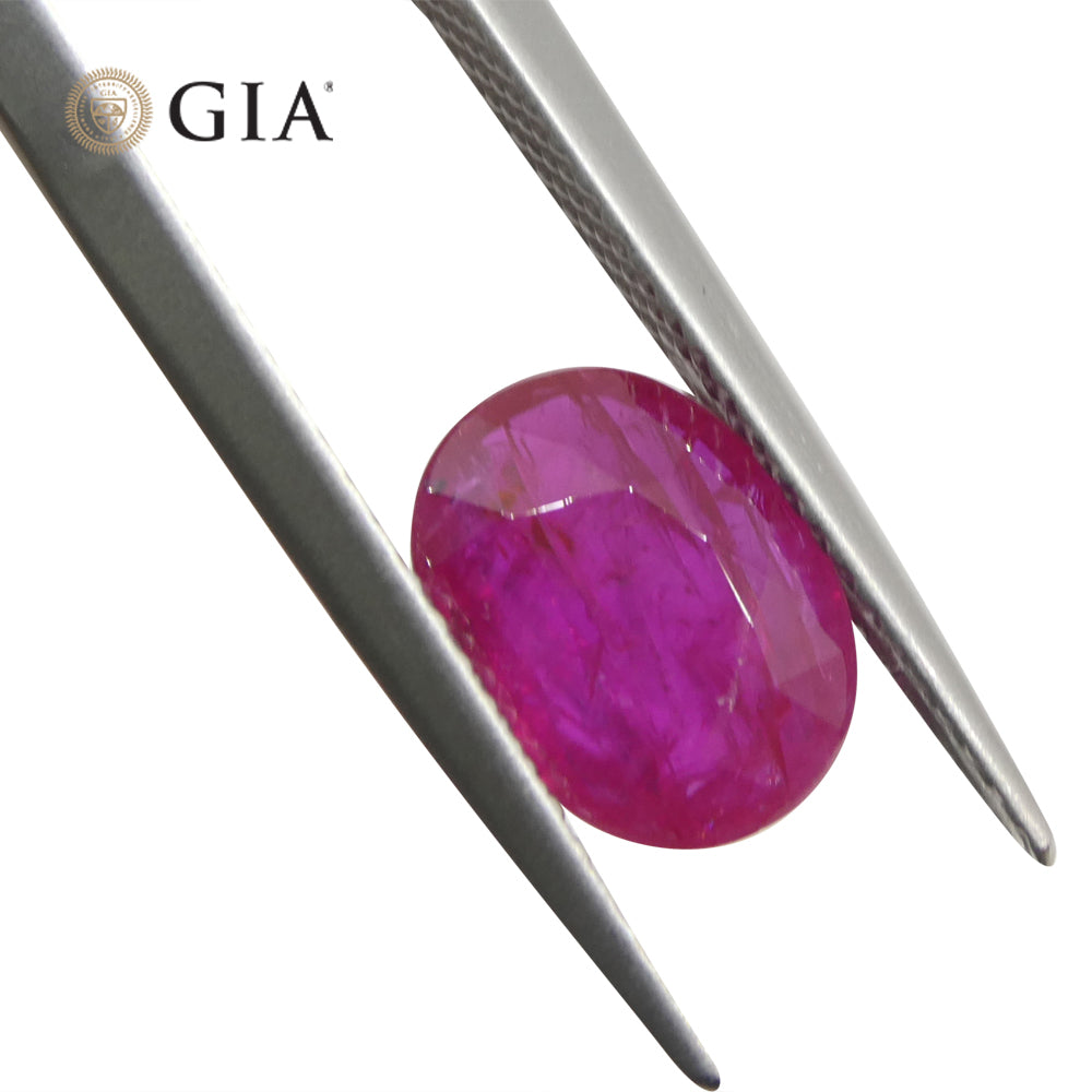 2.18ct Oval Purplish Red Ruby GIA Certified Mozambique - Skyjems Wholesale Gemstones