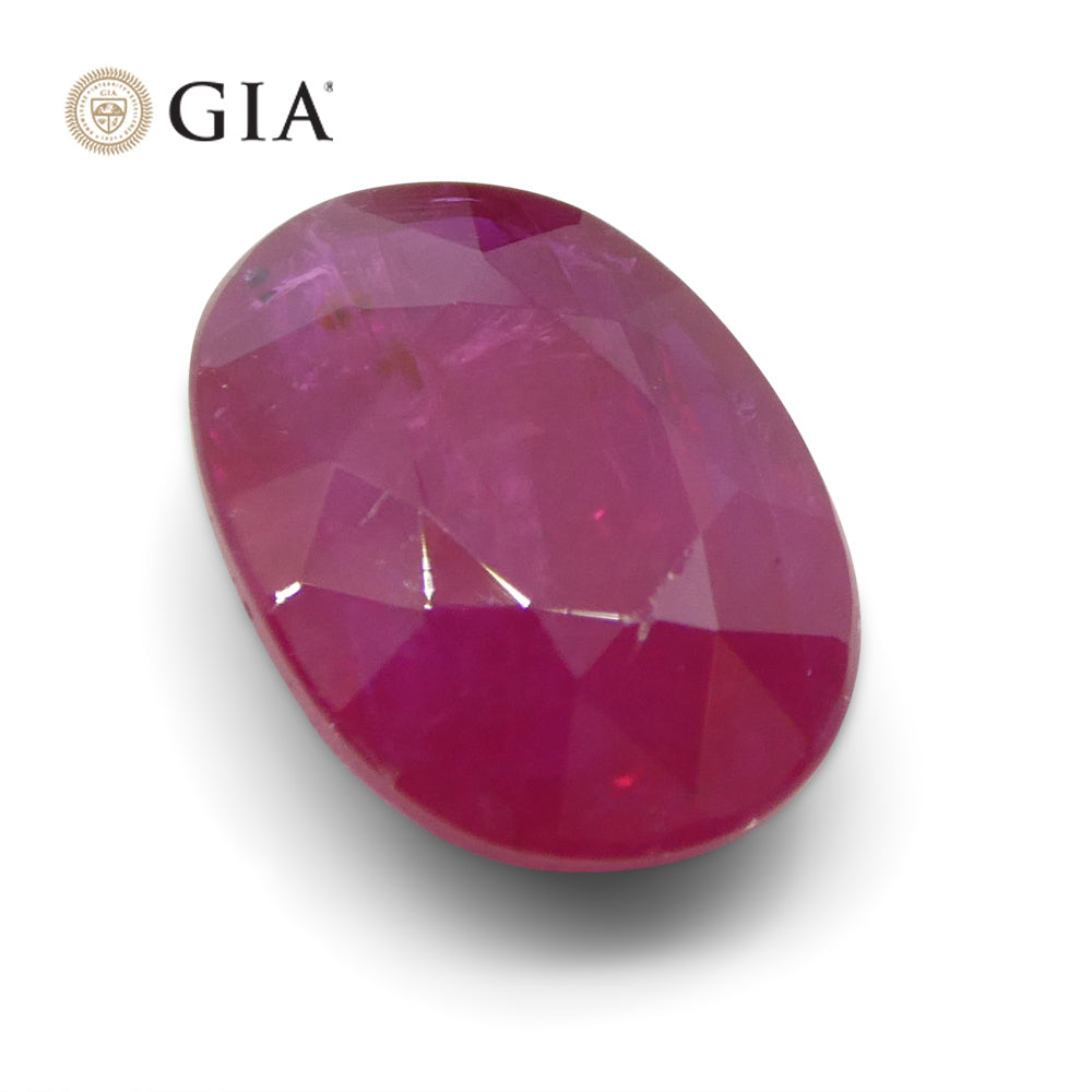 2.18ct Oval Purplish Red Ruby GIA Certified Mozambique - Skyjems Wholesale Gemstones