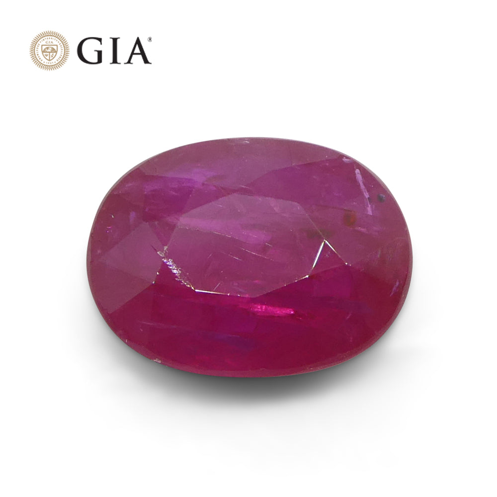 2.18ct Oval Purplish Red Ruby GIA Certified Mozambique - Skyjems Wholesale Gemstones