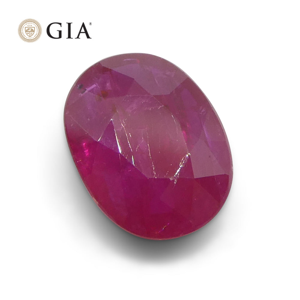 2.18ct Oval Purplish Red Ruby GIA Certified Mozambique - Skyjems Wholesale Gemstones