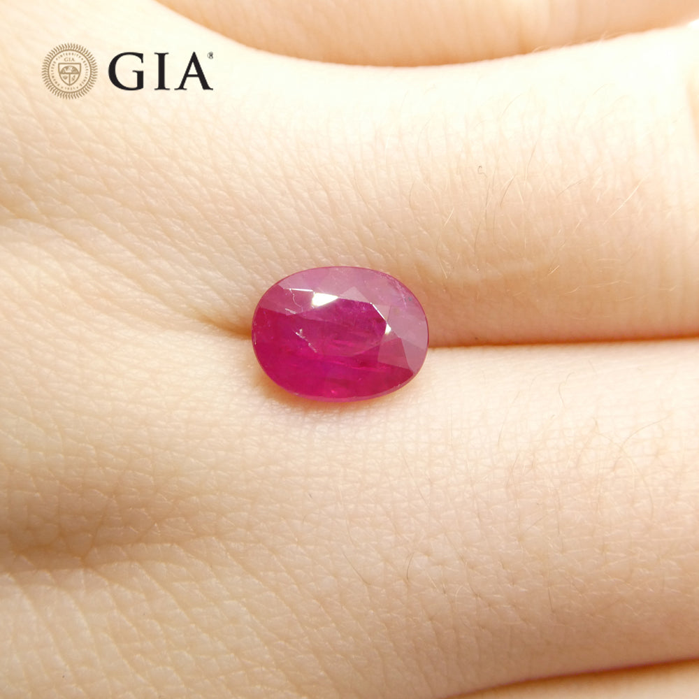 2.18ct Oval Purplish Red Ruby GIA Certified Mozambique - Skyjems Wholesale Gemstones