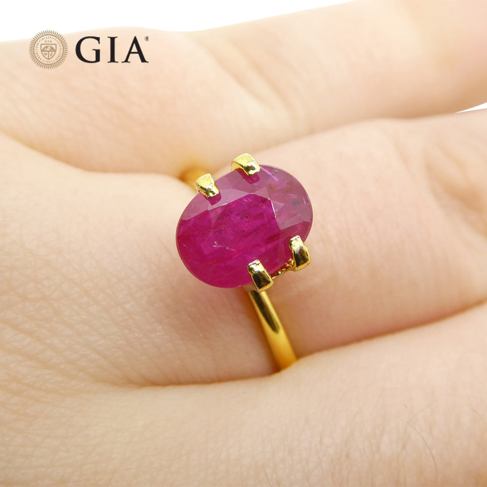 2.18ct Oval Purplish Red Ruby GIA Certified Mozambique