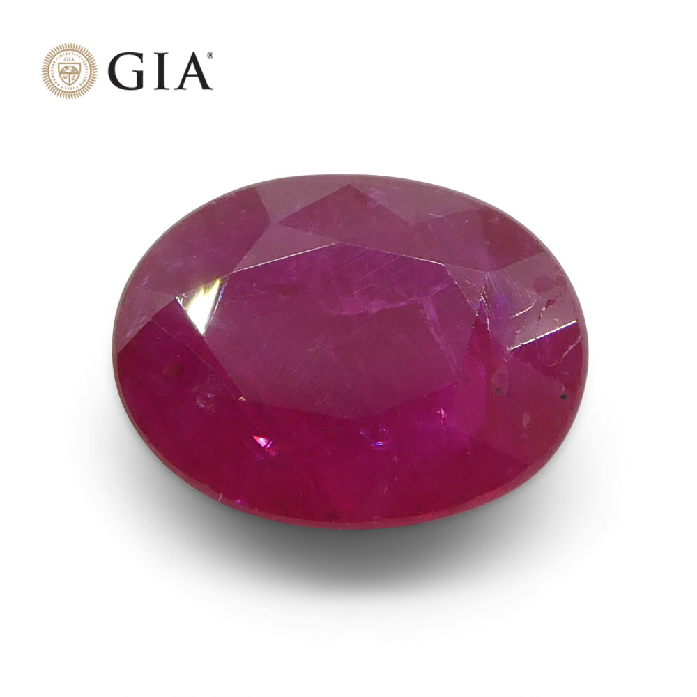 1.96ct Oval Purplish Red Ruby GIA Certified Mozambique - Skyjems Wholesale Gemstones