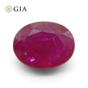 1.96ct Oval Purplish Red Ruby GIA Certified Mozambique - Skyjems Wholesale Gemstones