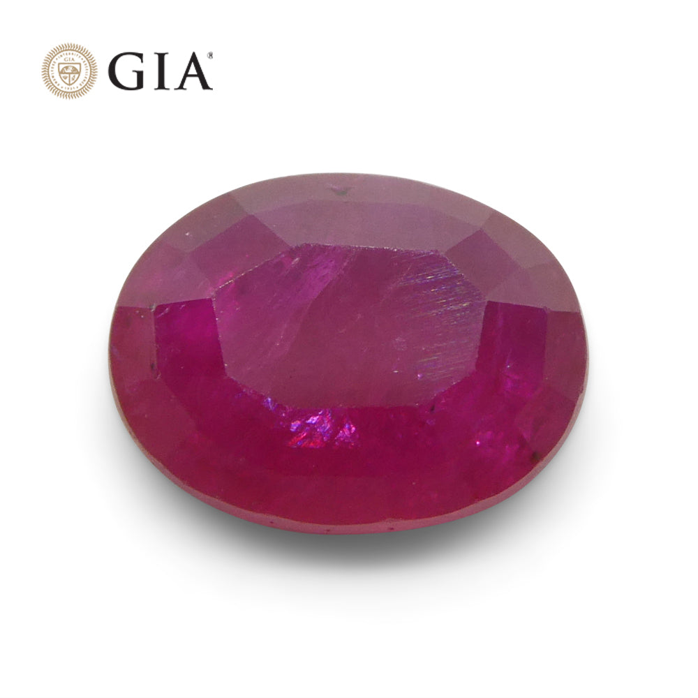 1.96ct Oval Purplish Red Ruby GIA Certified Mozambique - Skyjems Wholesale Gemstones