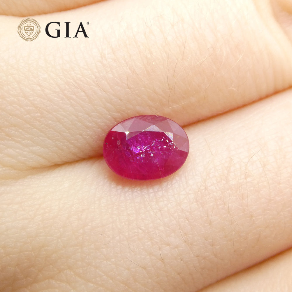 1.96ct Oval Purplish Red Ruby GIA Certified Mozambique - Skyjems Wholesale Gemstones