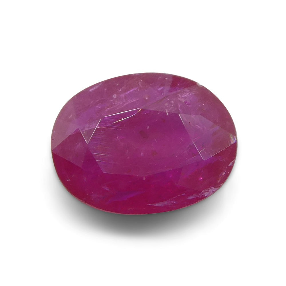 1.85ct Oval Purplish Red Ruby GIA Certified Mozambique - Skyjems Wholesale Gemstones