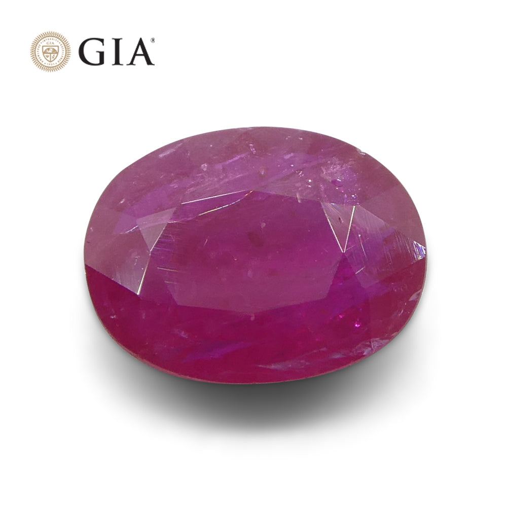 1.85ct Oval Purplish Red Ruby GIA Certified Mozambique - Skyjems Wholesale Gemstones