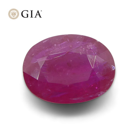 1.85ct Oval Purplish Red Ruby GIA Certified Mozambique