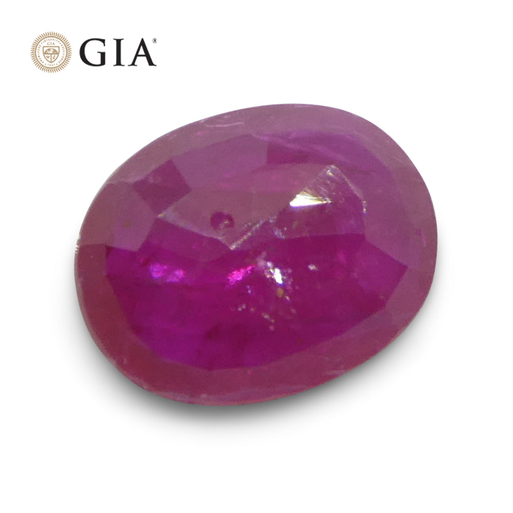 1.85ct Oval Purplish Red Ruby GIA Certified Mozambique - Skyjems Wholesale Gemstones