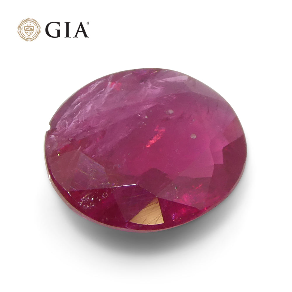 1.76ct Oval Purplish Red Ruby GIA Certified Mozambique - Skyjems Wholesale Gemstones