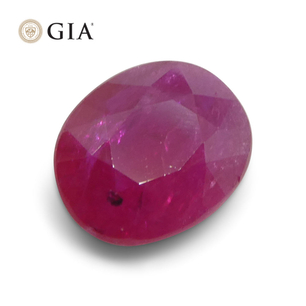 1.74ct Oval Purplish Red Ruby GIA Certified Mozambique - Skyjems Wholesale Gemstones