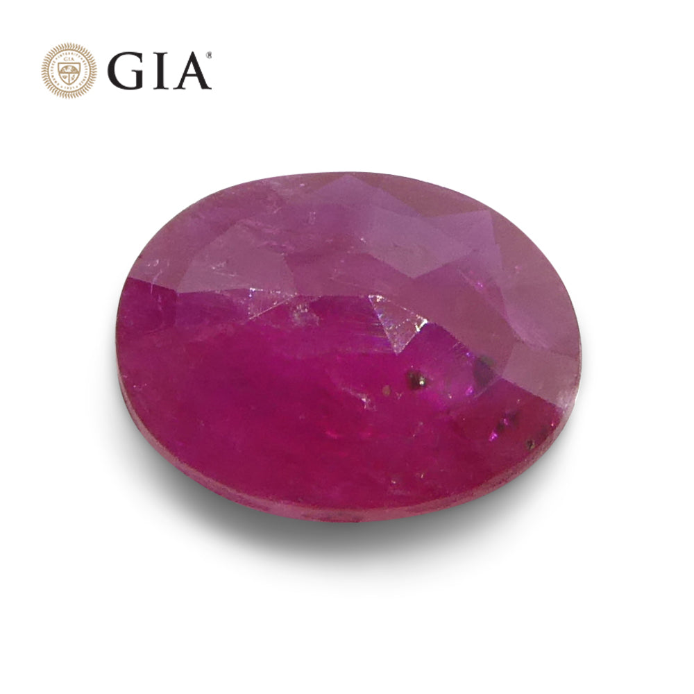 1.74ct Oval Purplish Red Ruby GIA Certified Mozambique - Skyjems Wholesale Gemstones