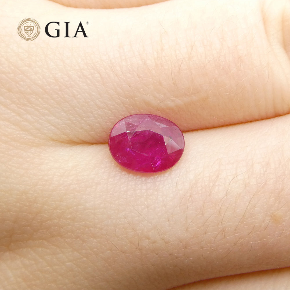 1.74ct Oval Purplish Red Ruby GIA Certified Mozambique - Skyjems Wholesale Gemstones