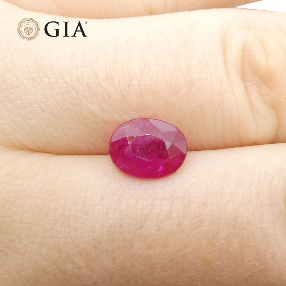 1.74ct Oval Purplish Red Ruby GIA Certified Mozambique - Skyjems Wholesale Gemstones