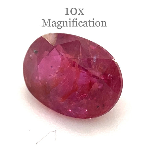 1.67ct Oval Red Ruby GIA Certified Madagascar Unheated