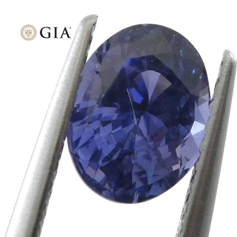 1.69ct Color Change Sapphire Oval GIA Certified Unheated, Sri Lanka, Vivid Violetish Blue to Purple