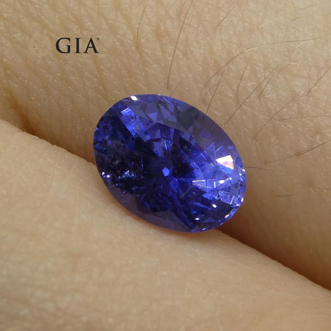 1.69ct Color Change Sapphire Oval GIA Certified Unheated, Sri Lanka, Vivid Violetish Blue to Purple