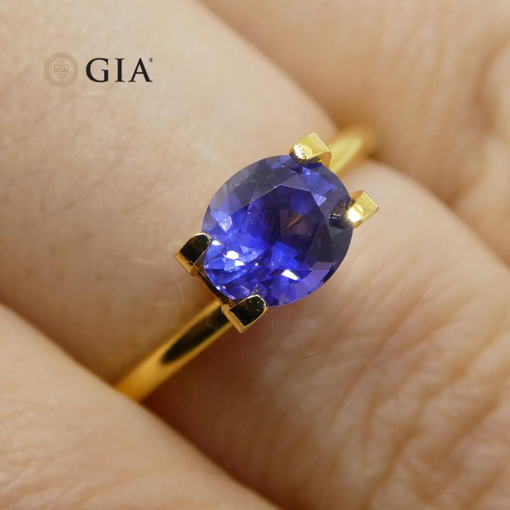 1.22ct Color Change Sapphire Oval GIA Certified Unheated, Sri Lanka, Vivid Violetish Blue to Purple - Skyjems Wholesale Gemstones