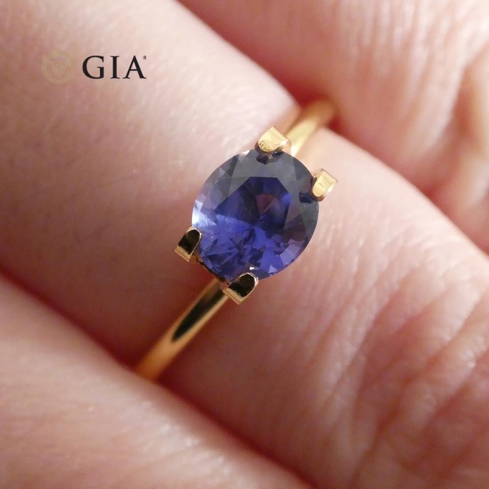 1.22ct Color Change Sapphire Oval GIA Certified Unheated, Sri Lanka, Vivid Violetish Blue to Purple - Skyjems Wholesale Gemstones