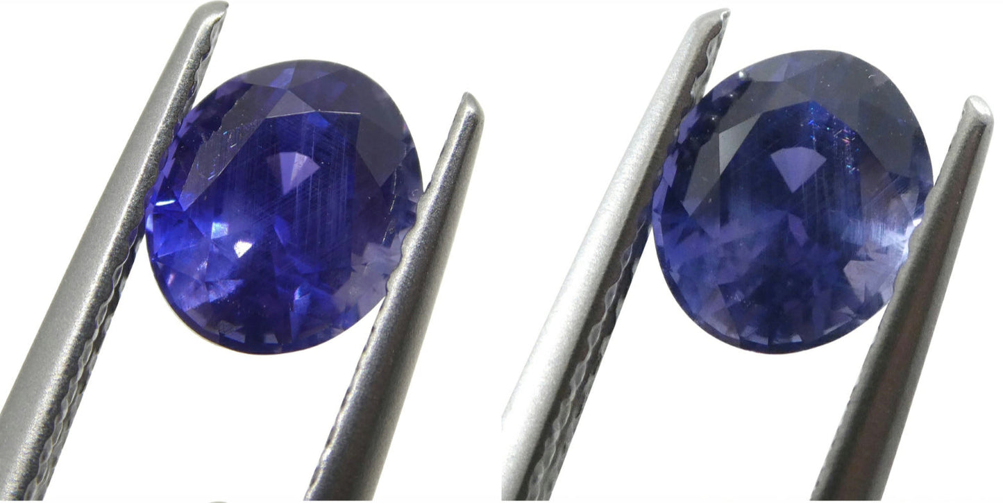 1.22ct Color Change Sapphire Oval GIA Certified Unheated, Sri Lanka, Vivid Violetish Blue to Purple - Skyjems Wholesale Gemstones