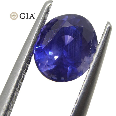 1.22ct Color Change Sapphire Oval GIA Certified Unheated, Sri Lanka, Vivid Violetish Blue to Purple