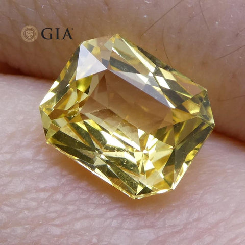 1.74 ct Yellow Sapphire Octagonal GIA Certified Unheated, Sri Lanka