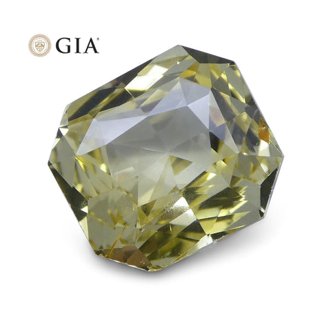 1.73 ct Yellow Sapphire Octagonal GIA Certified Unheated, Sri Lanka