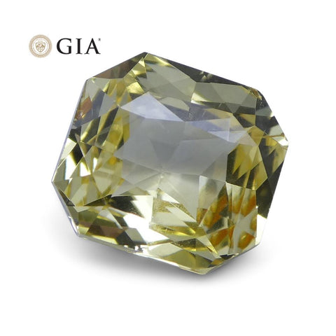 1.73 ct Yellow Sapphire Octagonal GIA Certified Unheated, Sri Lanka