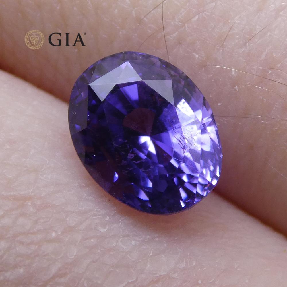 1.80 ct Purple Sapphire Oval GIA Certified Unheated, Sri Lanka - Skyjems Wholesale Gemstones