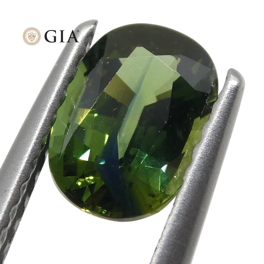 1.09ct Oval Teal Green Sapphire GIA Certified Australian - Skyjems Wholesale Gemstones