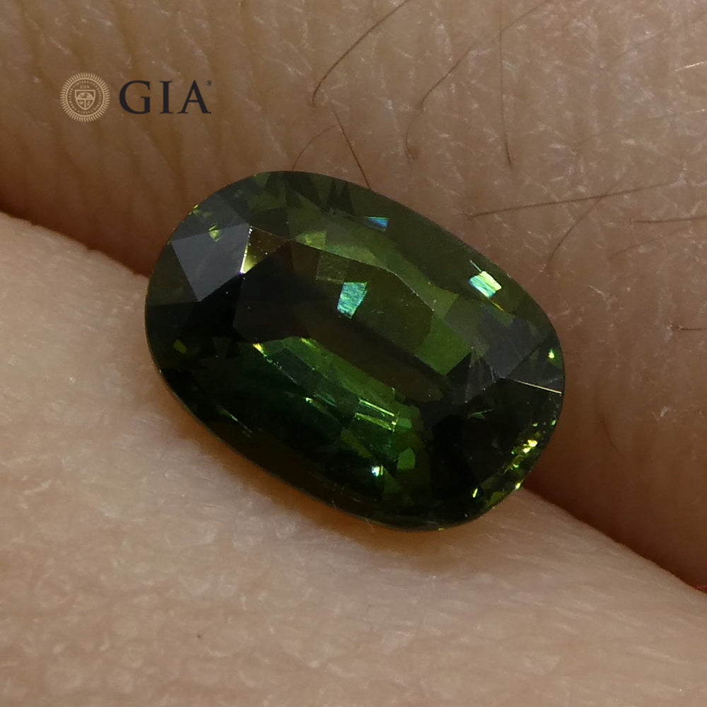 1.09ct Oval Teal Green Sapphire GIA Certified Australian - Skyjems Wholesale Gemstones