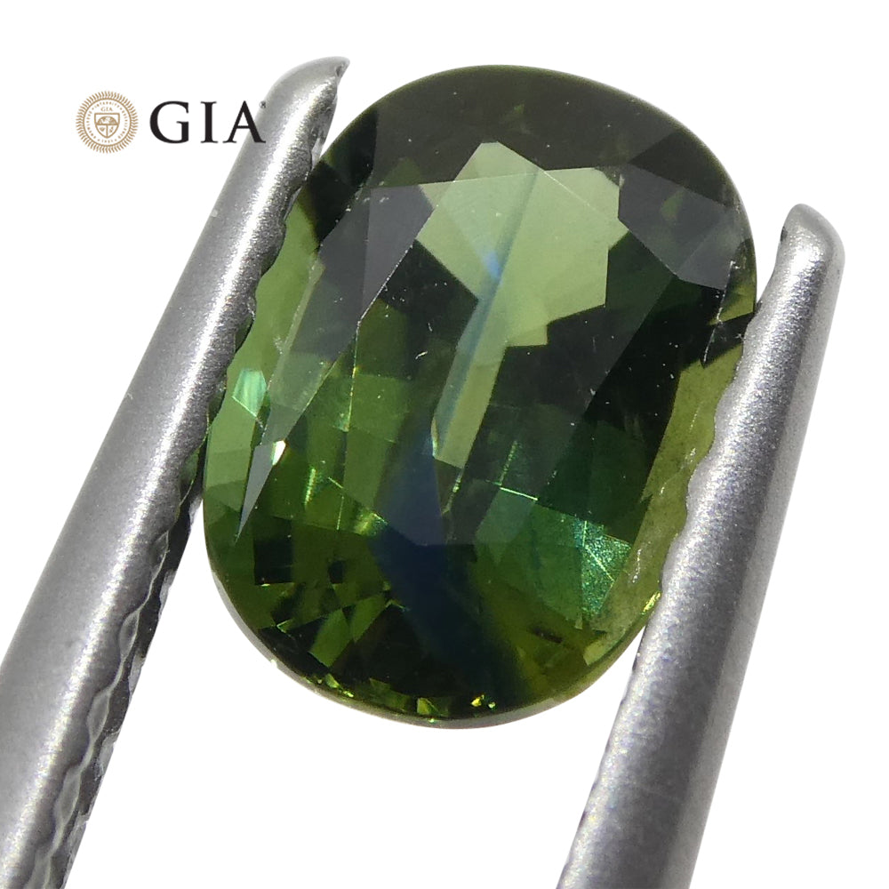 1.09ct Oval Teal Green Sapphire GIA Certified Australian - Skyjems Wholesale Gemstones