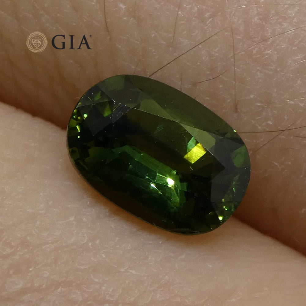 1.09ct Oval Teal Green Sapphire GIA Certified Australian - Skyjems Wholesale Gemstones