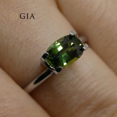 1.09ct Oval Teal Green Sapphire GIA Certified Australian - Skyjems Wholesale Gemstones