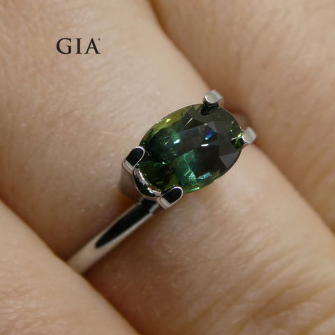 1.2ct Oval Teal Blue Sapphire GIA Certified Australian