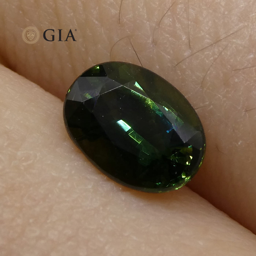 1.07ct Oval Teal Green Sapphire GIA Certified Australian Unheated - Skyjems Wholesale Gemstones