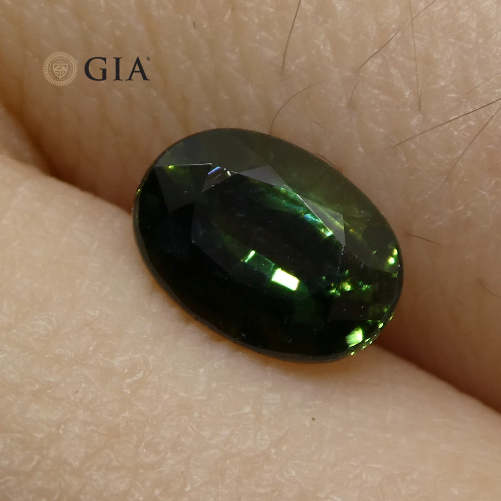 1.07ct Oval Teal Green Sapphire GIA Certified Australian Unheated - Skyjems Wholesale Gemstones