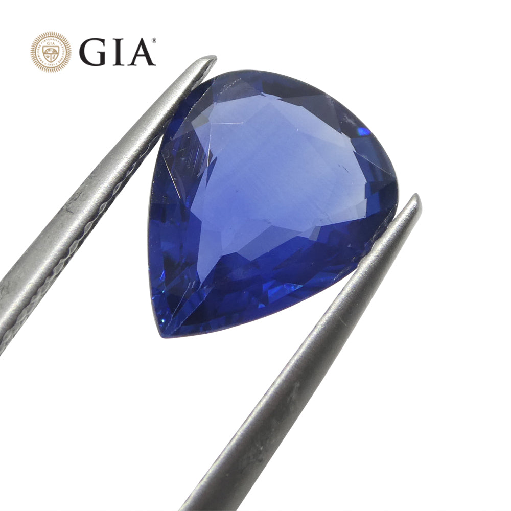 2.39ct Pear Blue Sapphire from Thailand, GIA Certified Natural Gemstone by SkyJems, Premium Blue Corundum